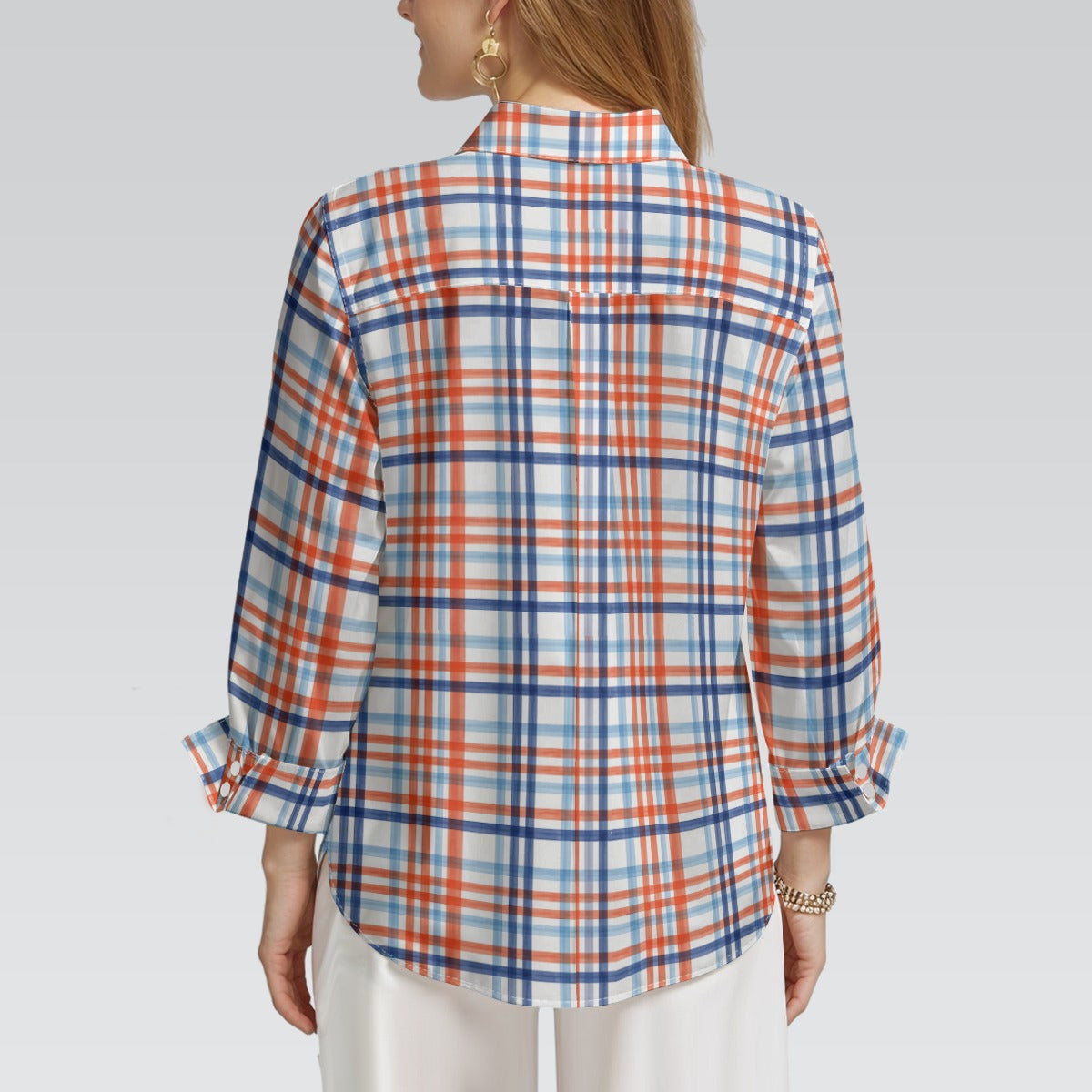 florida gators tartan plaid blue orange  women tartan plaid game day shirt