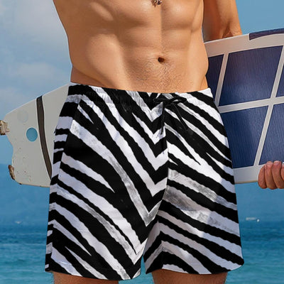 Las Vegas Football Zebra Men's Beach Shorts – Black and White Game Day Streetwear – fan gear, football shirt, image 1.0