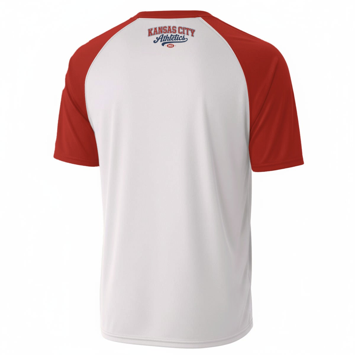 White Smoke Kansas City Athletics White and Red Raglan T Shirt – Vintage Baseball Style Game Day Fan Tee
