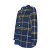 West Virginia Mountaineers Tartan Plaid Blue Gold Women's Elastic-Back Shirt