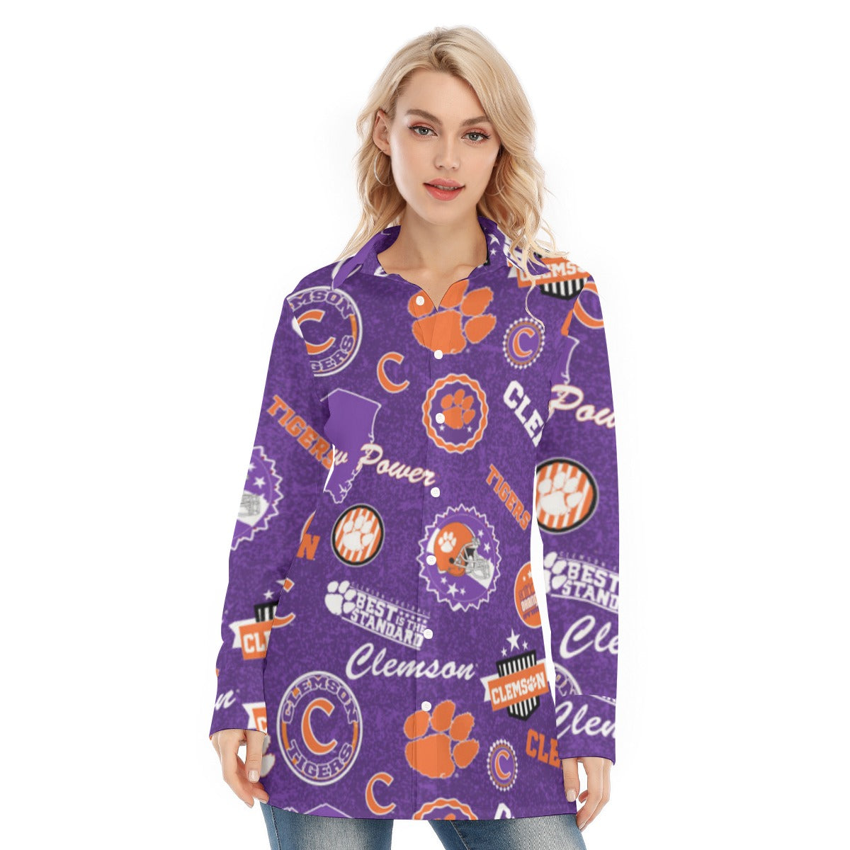 Clemson Tigers Women's Long Shirt - ACC football apparel varsity sportswear product image 1.0