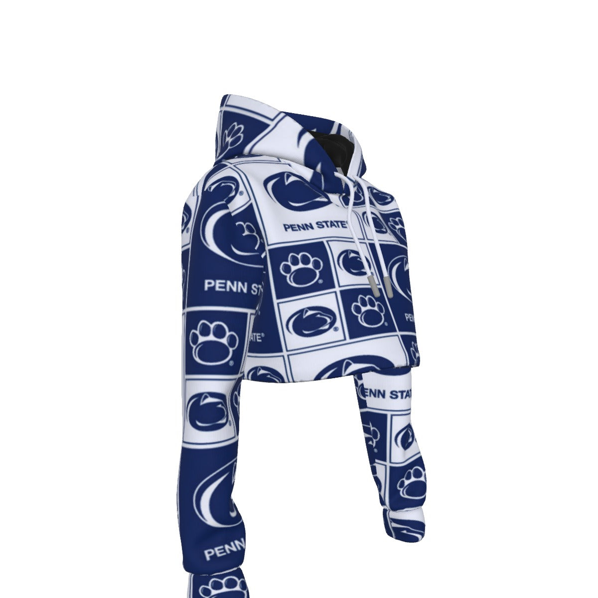 Penn State - Nittany Lions Women's Crop Top Hoodie White varsity sports apparel