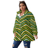 White Smoke Green Bay Football Yellow Green Unisex Borg Fleece Stand-Up Collar Coat With Zipper (Plus Size) – Ga
