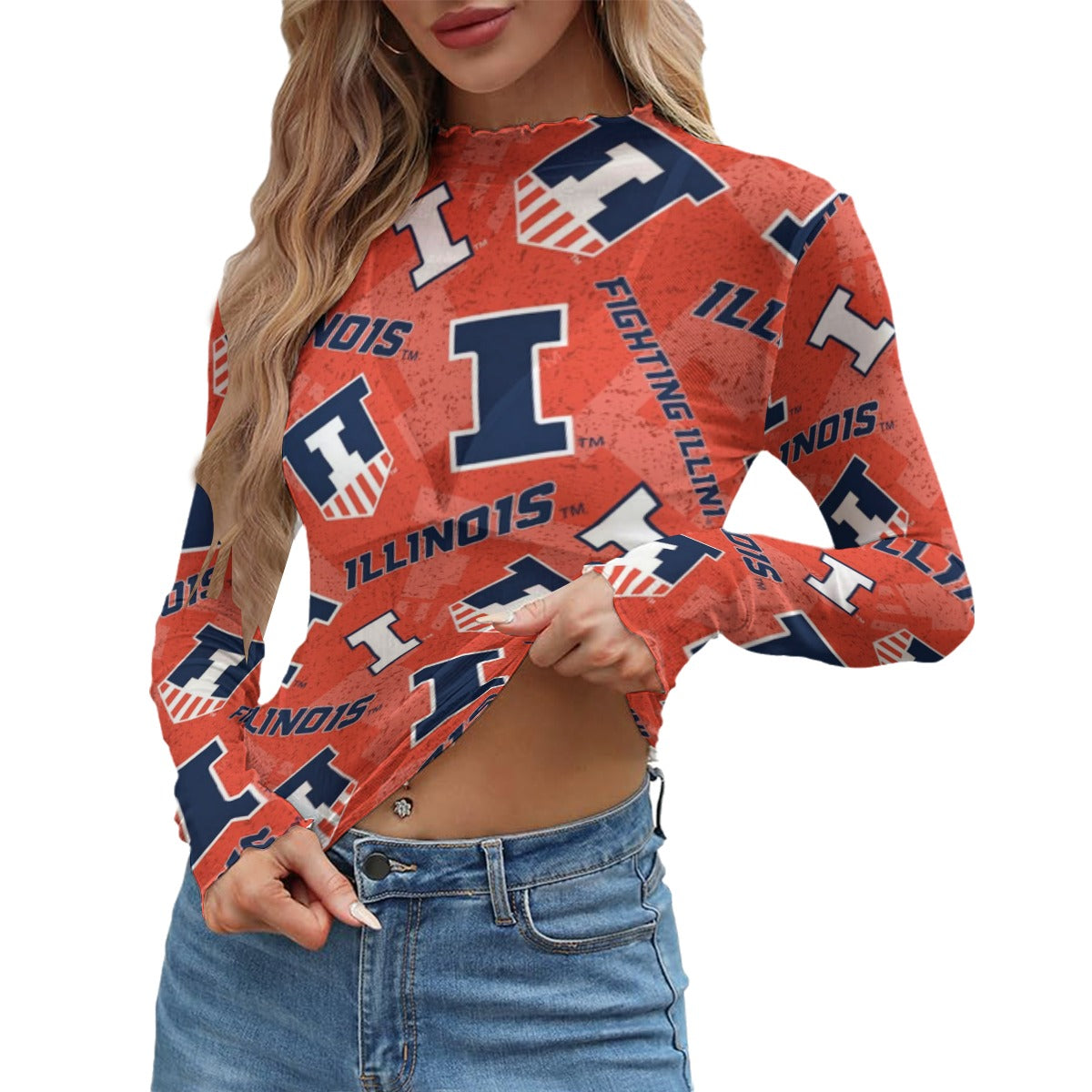 Illinois Urbana - Fighting Illini Women's Mesh T-shirt White varsity sports apparel