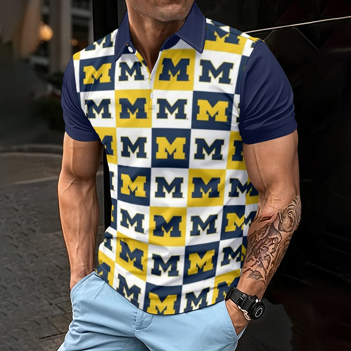 Michigan - Wolverines Men's Polo Shirt White varsity sports apparel