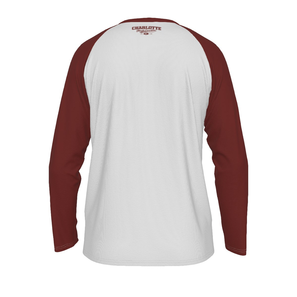 Light Gray Charlotte North Carolina Red White Long Sleeve Shirt – Vintage Varsity Athletic Raglan Tee