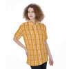 Tennessee Volunteers Orange White Plaid Womens Short Sleeve Shirt With Pocket 2 orange white plaid women fashion apparel