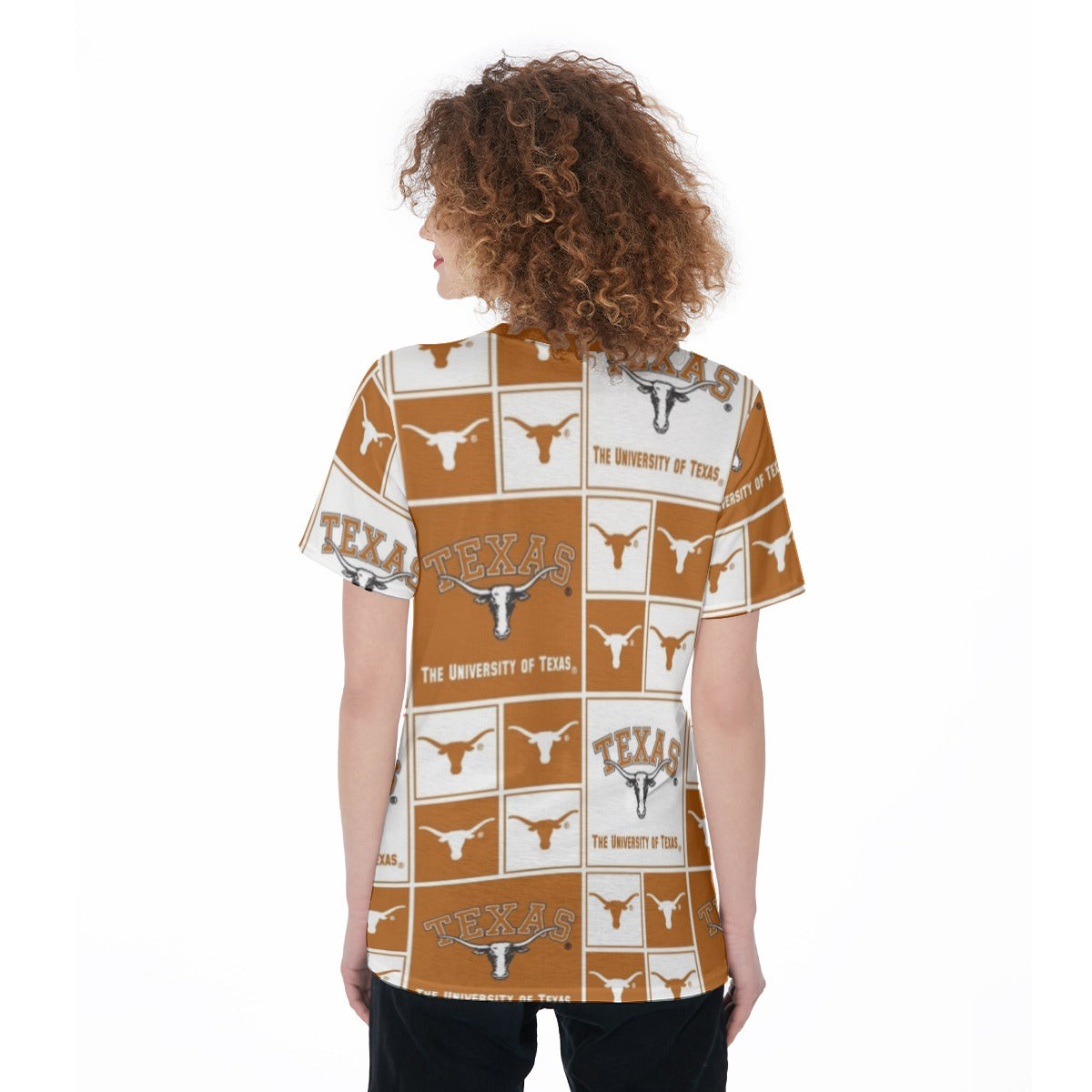 Texas at Austin - Longhorns Women's O-Neck T-Shirt|180 GSM Jersey White varsity sports apparel