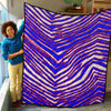 Buffalo football Lightweight & Breathable Quilt With Edge-wrapping Strips – Red Blue White Zebra Game Day Style – sportswear style, casual fan outfit, image 1.0