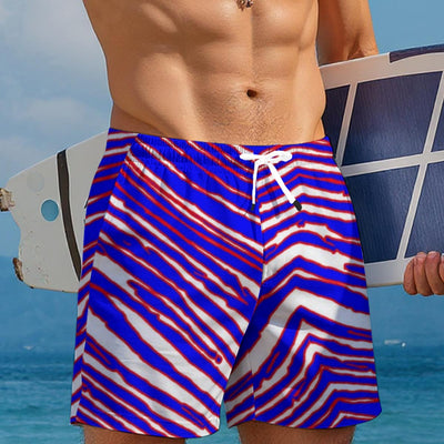 Buffalo Zebra Football Men’s Beach Shorts – Game Day Summer Style – fan gear, breathable comfort wear, image 1.0