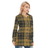colorado buffaloes tartan plaid black gold  women tartan plaid game day shirt