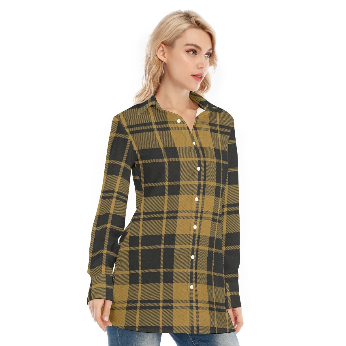 colorado buffaloes tartan plaid black gold  women tartan plaid game day shirt