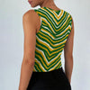 Black Green Bay Football Yellow Green Women’s Sleeveless Square Neck Tank Top – Game Day Streetwear
