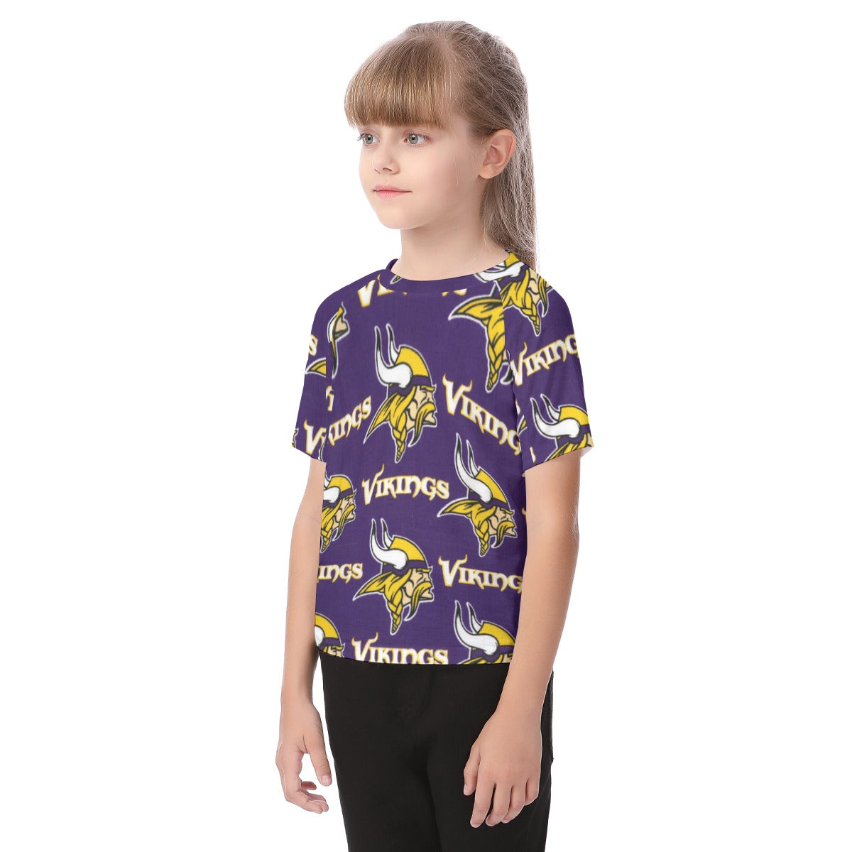 minnesota-vikings-kids-t-shirt purple gold football outfit fabric close-up