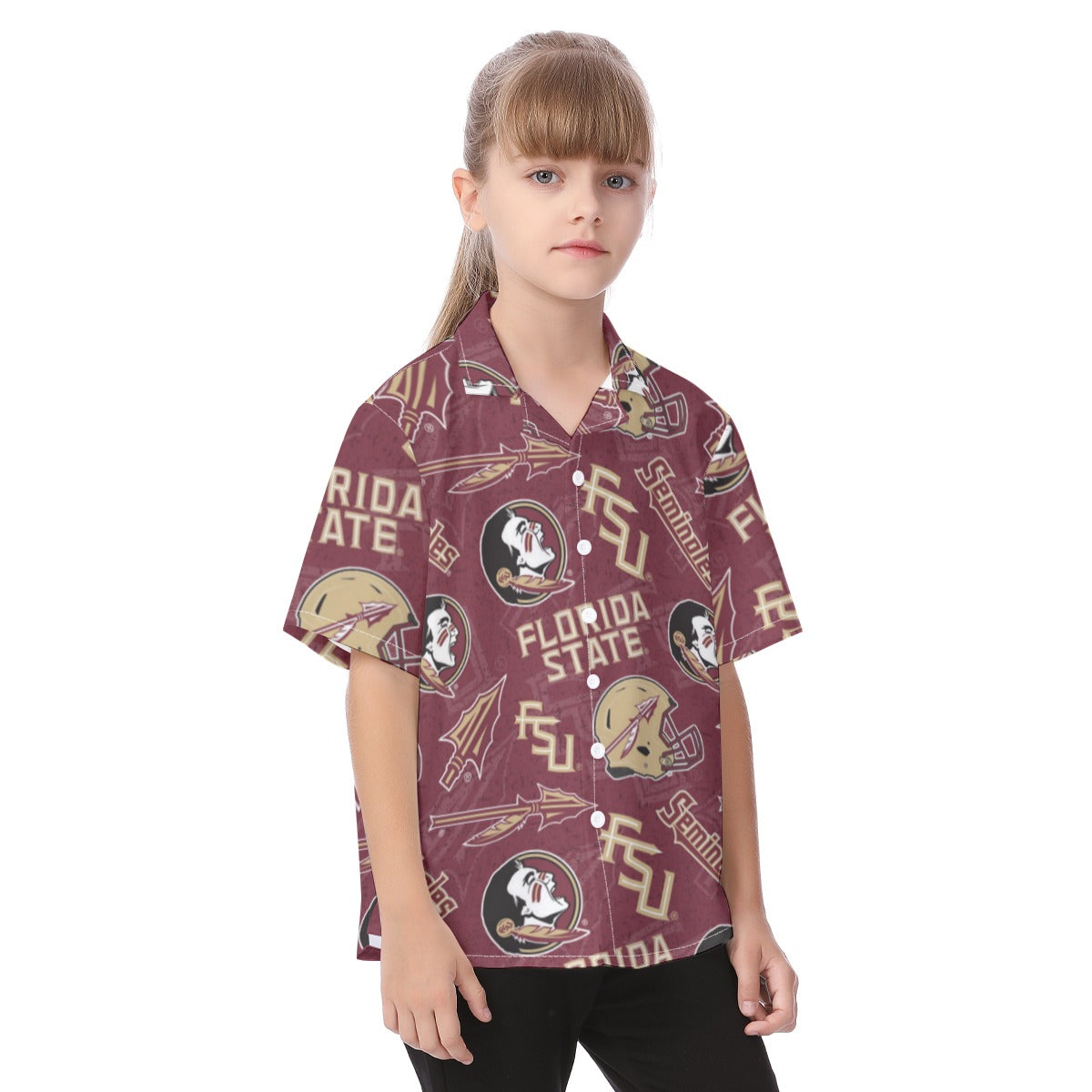Florida State Seminoles Kid's Hawaiian Vacation Shirt - ACC football apparel varsity sportswear product image 2.0
