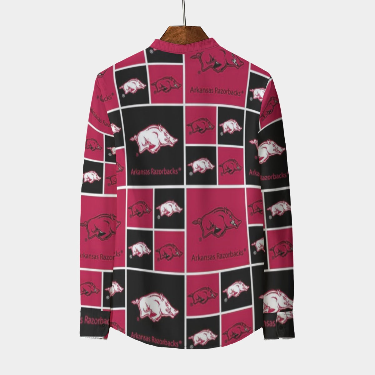 Arkansas Razorbacks Stand Collar Shirt With Long Sleeve|110GSM Imitation Flax varsity sportswear product image 2.0