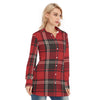 red black plaid women football fashion top