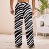 Light Gray Las Vegas Football Zebra Men’s Straight Pants – Black and White Game Day Streetwear