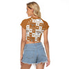 Texas at Austin - Longhorns Women's Raglan Cropped T-shirt White varsity sports apparel