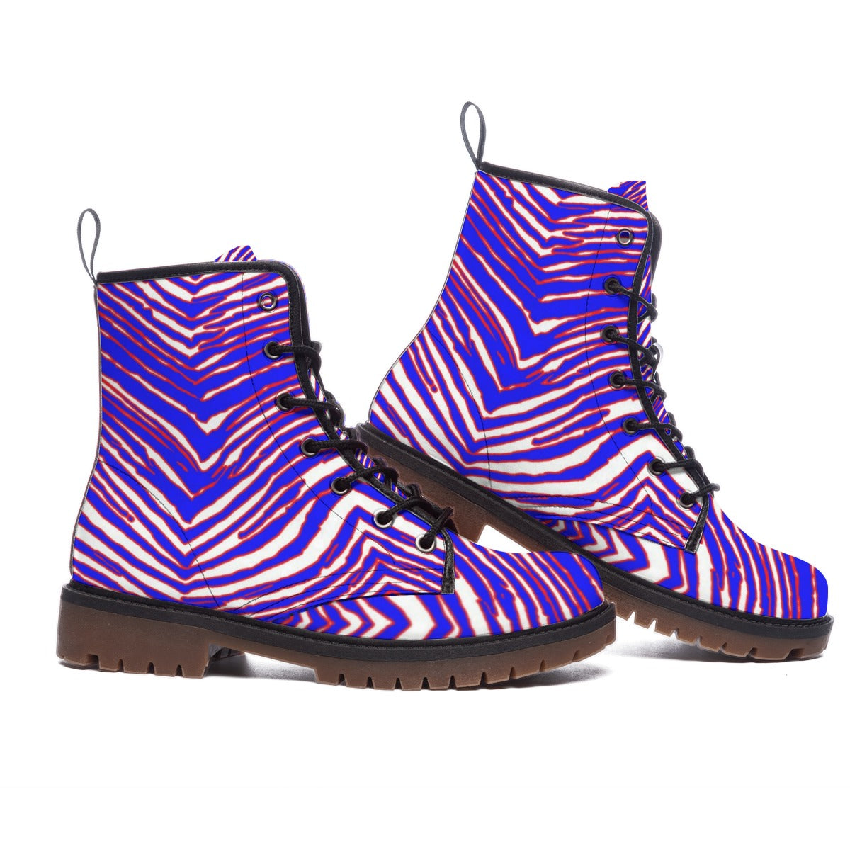 Buffalo football Martin Short Boots – Red Blue White Zebra Game Day Style