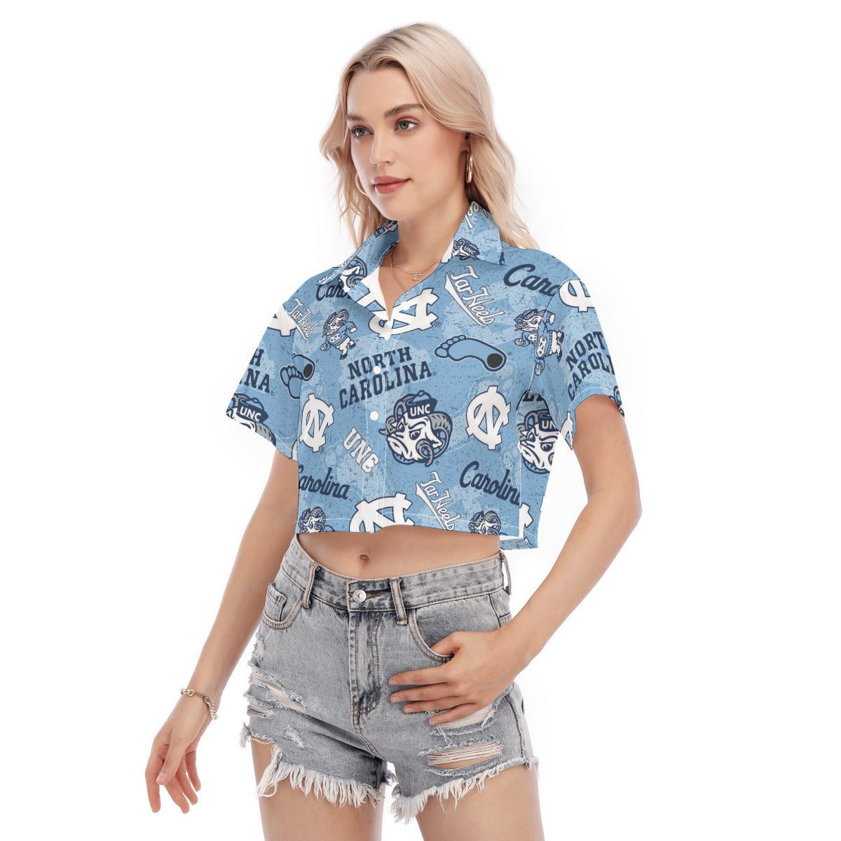 North Carolina Chapel Hill Tar Heels Women's Cropped Shirt - ACC football apparel varsity sportswear product image 3.0