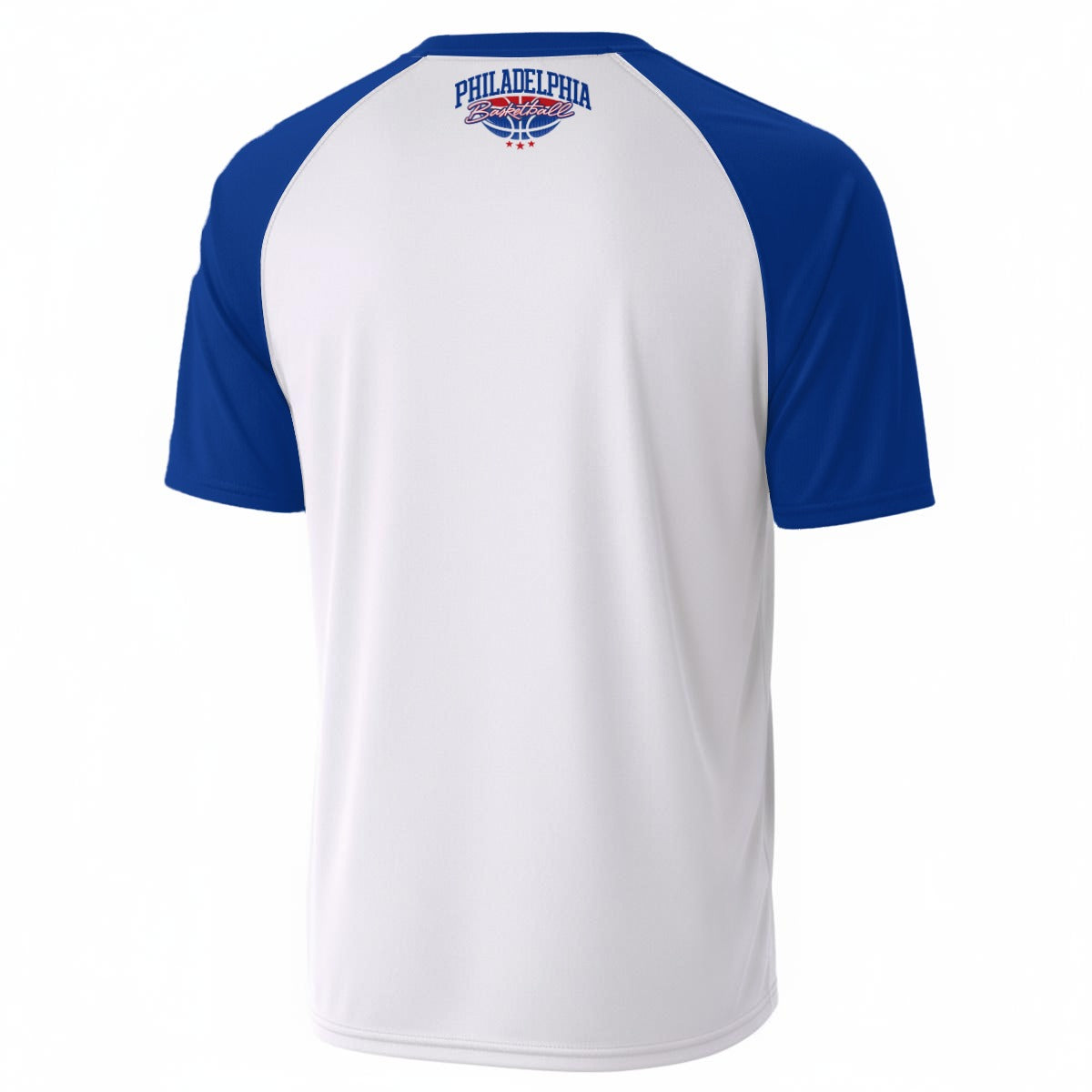 White Smoke White Blue and Red Philadelphia Basketball T-Shirt – Varsity Sports Graphic Tee  Streetw