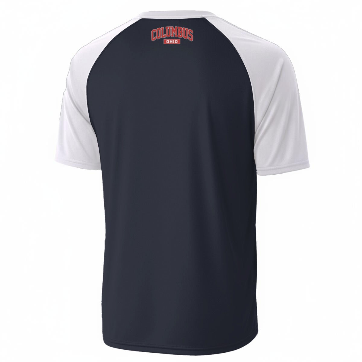 White Smoke Columbus Ohio Shirt Navy Raglan T Shirt Red Letter Vintage City Graphic Tee