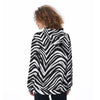 White Smoke Las Vegas Football Zebra Women’s Pullover Hoodie – Black and White Game Day Streetwear