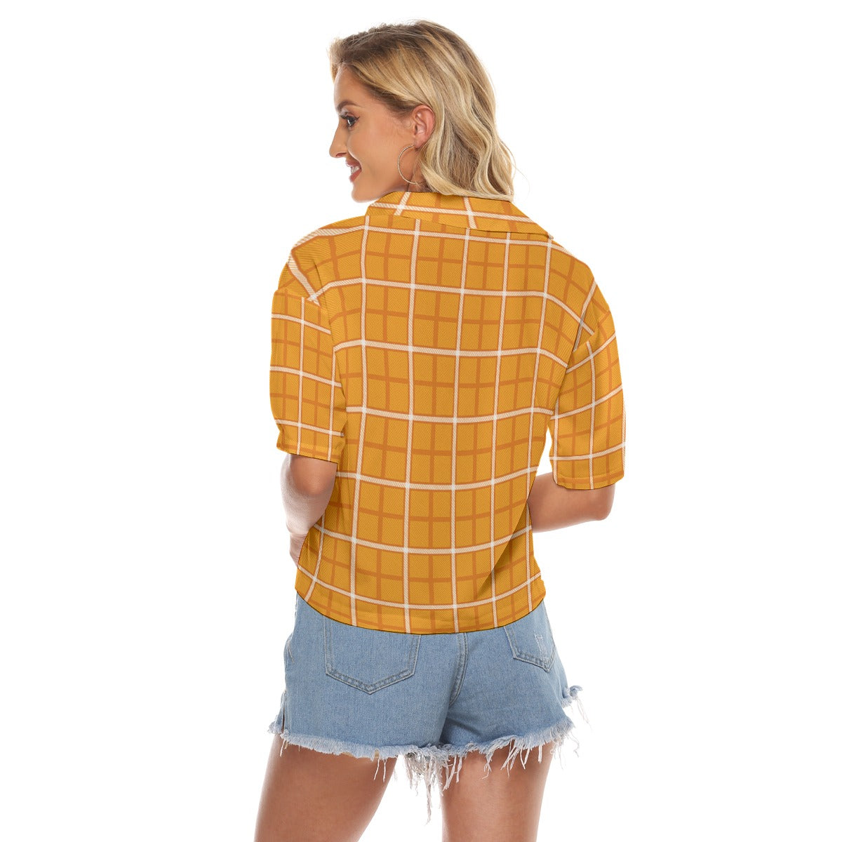 Tennessee Volunteers Orange White Plaid Tennessee Volunteers Orange White Plaid Womens V Neck Shirts orange white plaid women fashion apparel