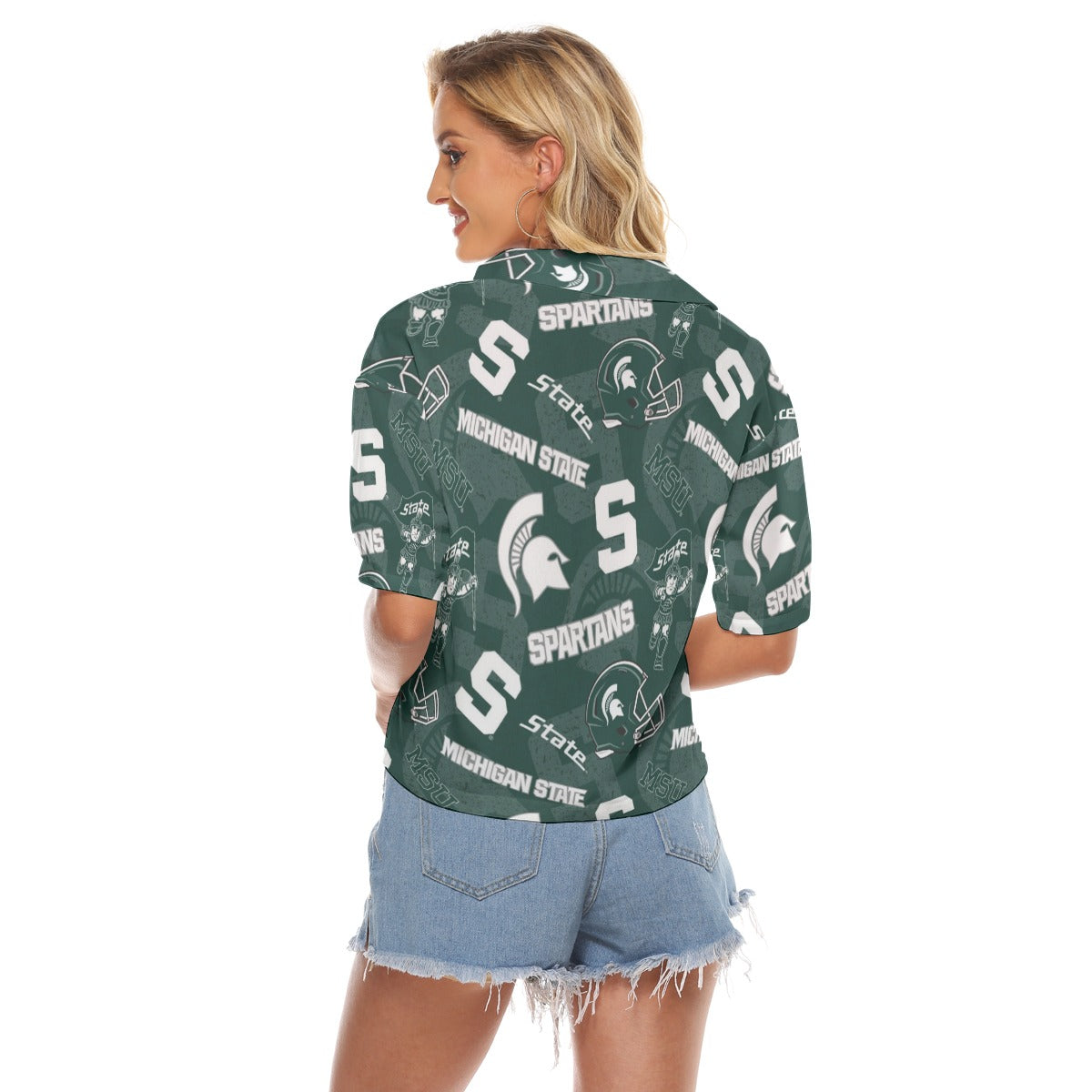 Michigan State Spartans Women's V-neck Shirts - Big Ten football apparel varsity sportswear product image 4.0
