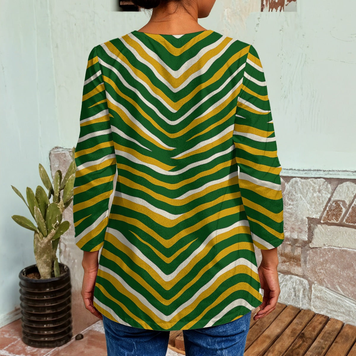 Green Bay Football Yellow Green Women’s Faux Sweater Cardigan – Game Day Streetwear