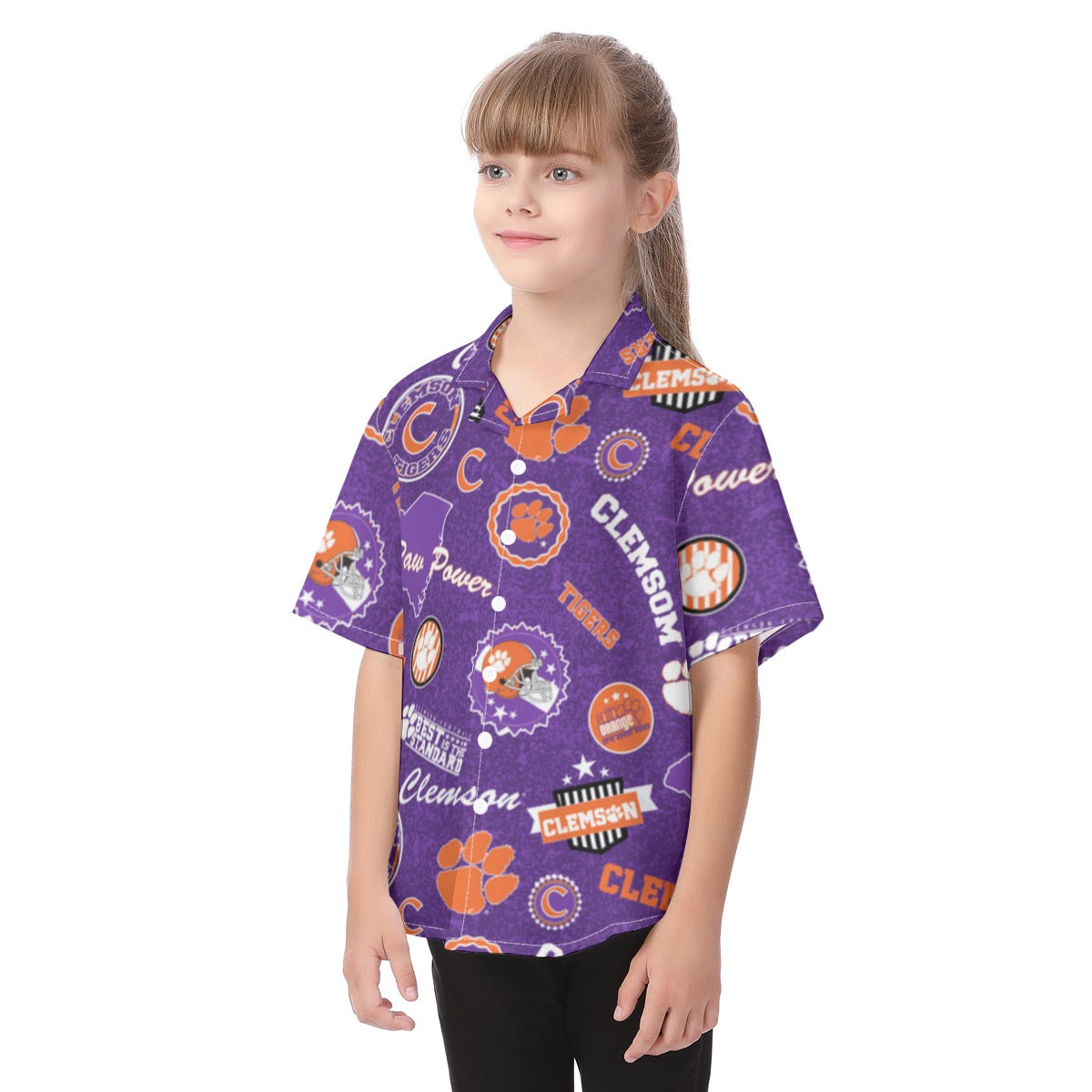 Clemson Tigers Kid's Hawaiian Vacation Shirt - ACC football apparel varsity sportswear product image 3.0