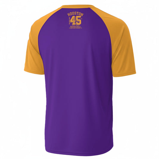 Houston Basketball V-Neck T-Shirt – Purple and Gold Athletic City Sports Shirt