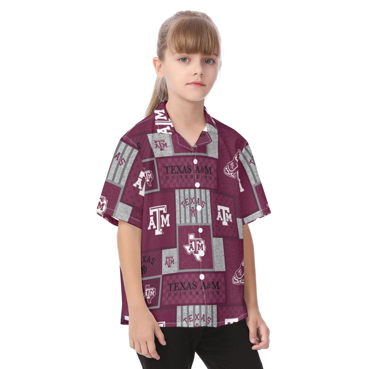 Texas A&M Aggies Kid's Hawaiian Vacation Shirt - Aggies fan gear varsity sportswear product image 2.0