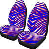 White Smoke Universal Car Seat Cover With Thickened Back – Red Blue White Zebra Game Day Style