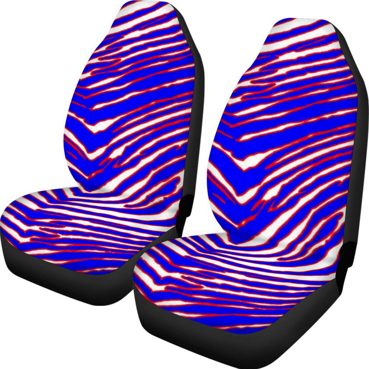 White Smoke Universal Car Seat Cover With Thickened Back – Red Blue White Zebra Game Day Style