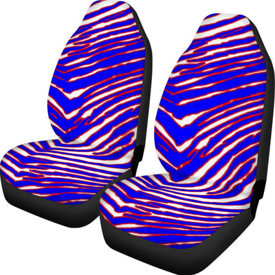 White Smoke Universal Car Seat Cover With Thickened Back – Red Blue White Zebra Game Day Style