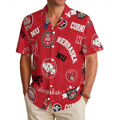 Nebraska Lincoln Cornhuskers Men's Hawaiian Shirt|150GSM - Big Ten football apparel varsity sportswear product image 1.0