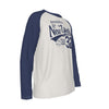 Light Gray New York Baseball Raglan Long Sleeve Shirt – White and Navy Varsity Athletic Design Est. 1903