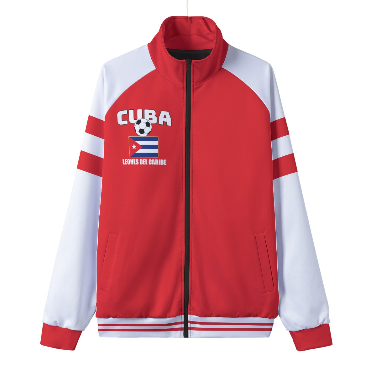 White Smoke All-Over Print Unisex Stand Collar Black Lining Jacket