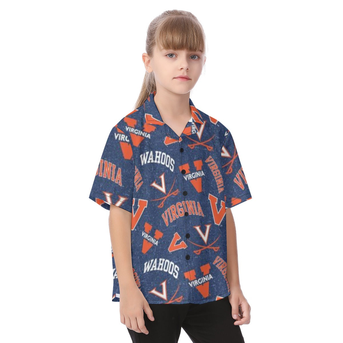 Virginia Cavaliers Kid's Hawaiian Vacation Shirt White sports streetwear apparel