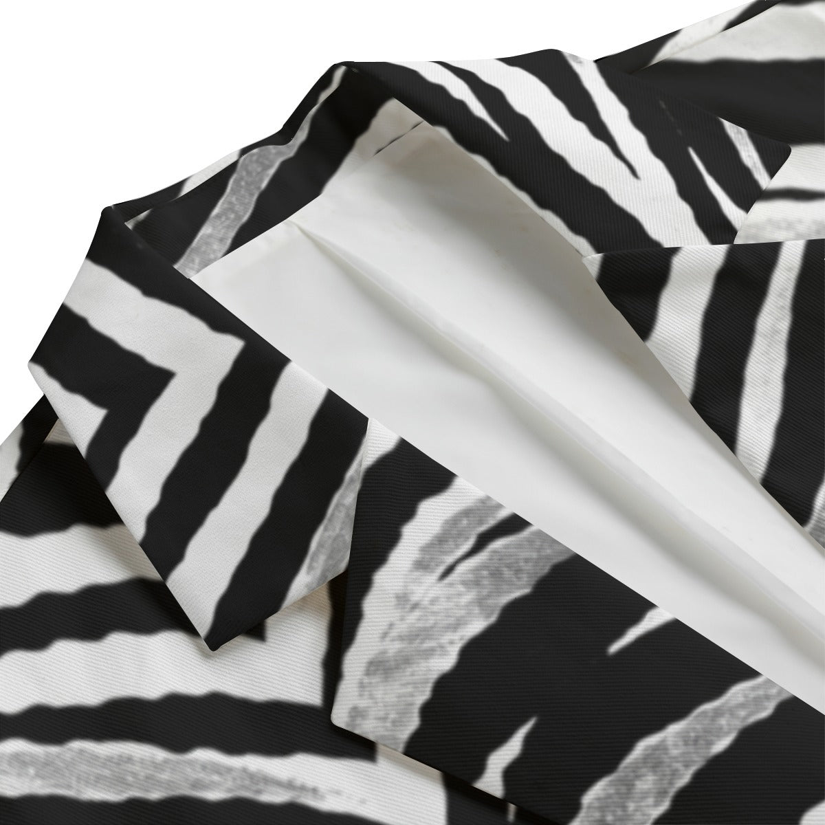 White Smoke Las Vegas Football Zebra Flat Lapel Collar Blazer – Black and White Game Day Streetwear