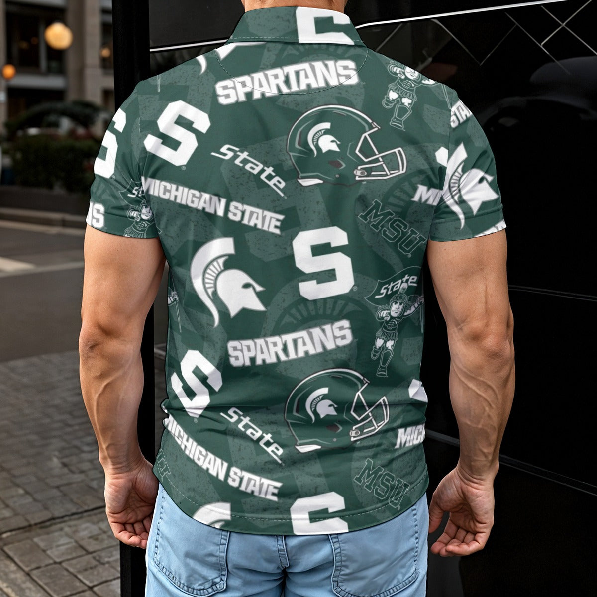 Michigan State Spartans Men's Polo Shirt - Big Ten football apparel varsity sportswear product image 2.0