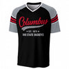 Columbus Ohio State Buckeyes Black and Grey Shirt – Retro Columbus Football V Neck Game Day Tee White game day varsity apparel
