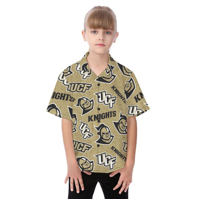 Central Florida - Knights Kid's Hawaiian Vacation Shirt White varsity game day apparel