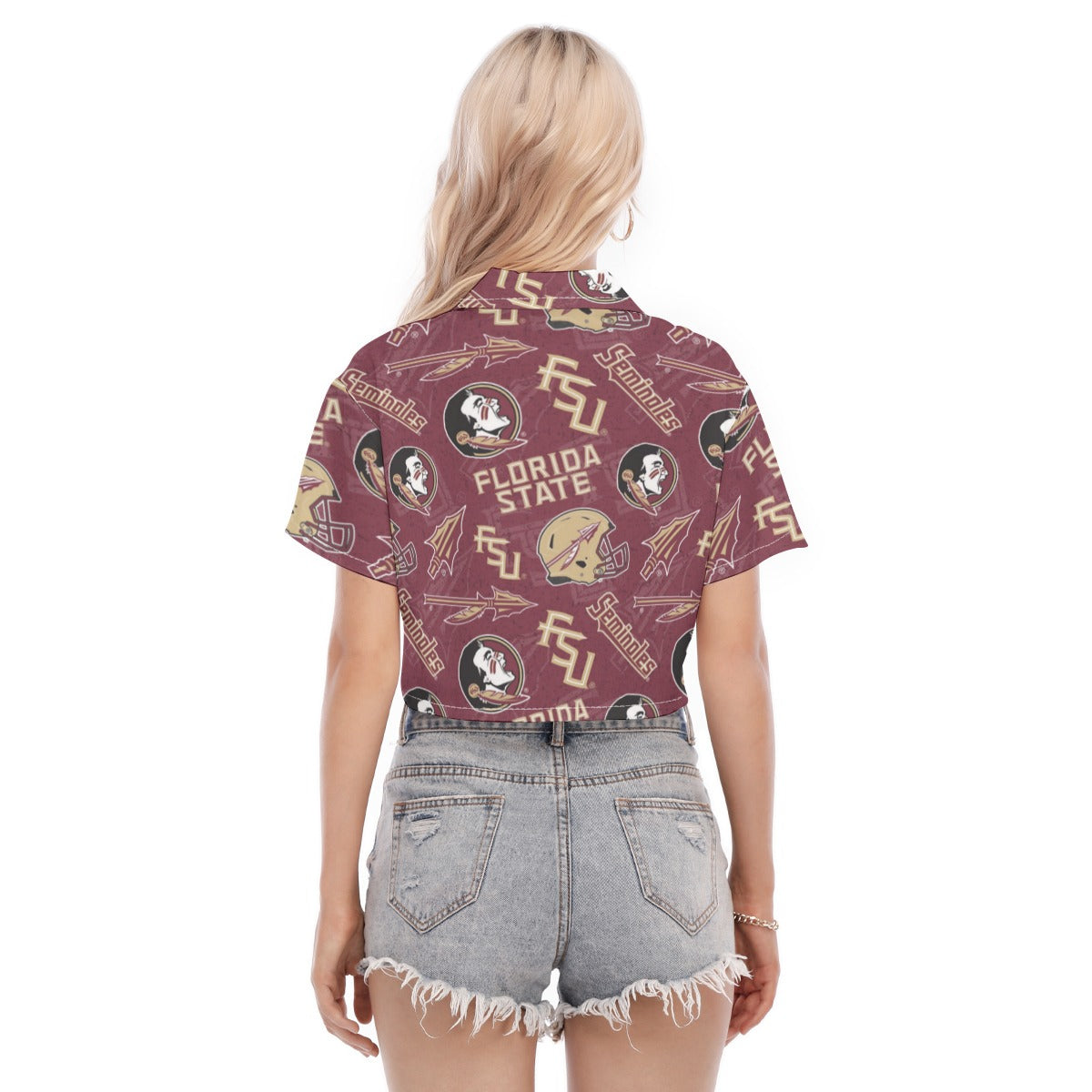 Florida State Seminoles Women's Cropped Shirt - ACC football apparel varsity sportswear product image 4.0