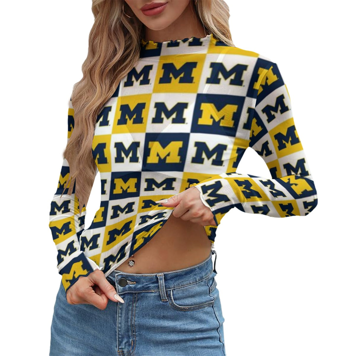 Michigan - Wolverines Women's Mesh T-shirt White varsity sports apparel