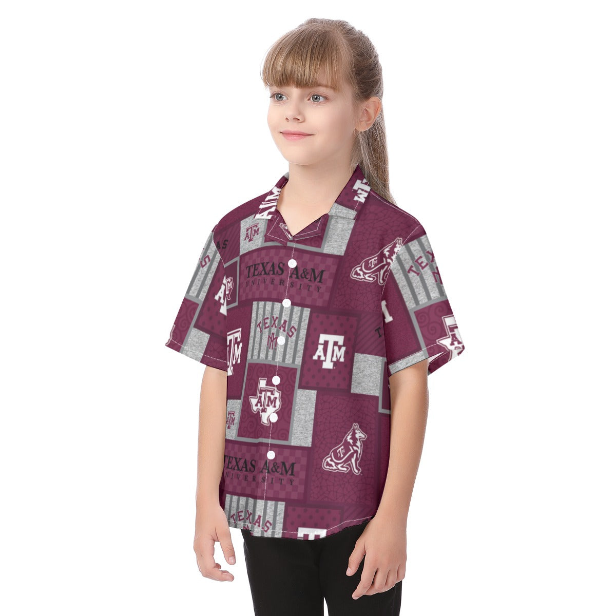 Texas A&M Aggies Kid's Hawaiian Vacation Shirt - Aggies fan gear varsity sportswear product image 3.0