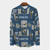 Georgia Tech Yellow Jackets Stand Collar Shirt With Long Sleeve|110GSM Imitation Flax varsity sportswear product image 2.0