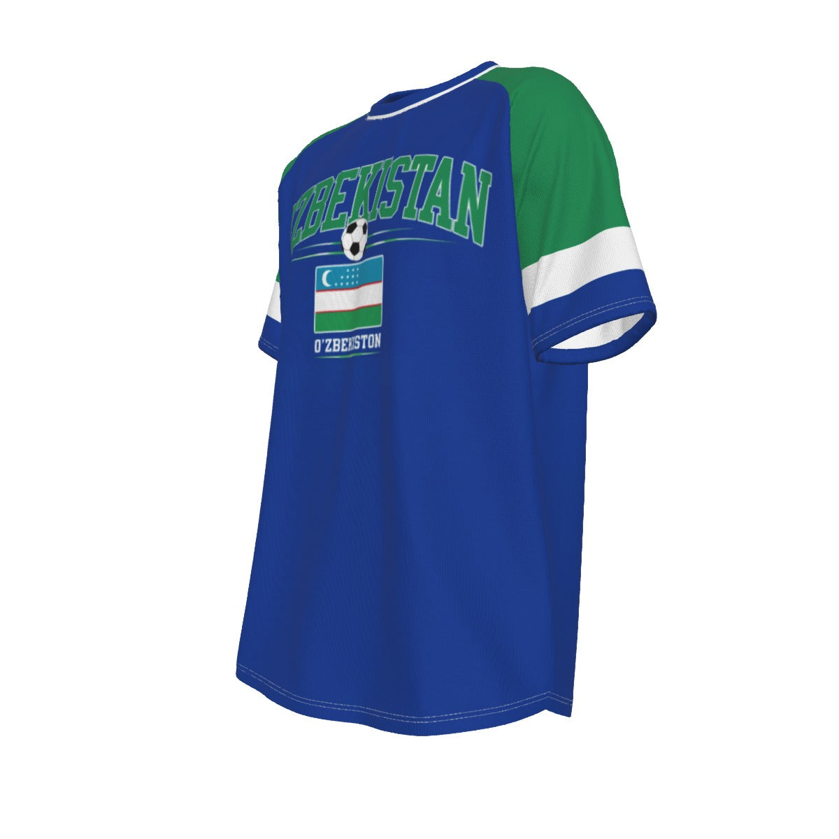 Uzbekistan Soccer T-Shirt Blue Green – Uzbekistan Football Shirt O'zbekiston Fan Tee streetwear fashion product image 7